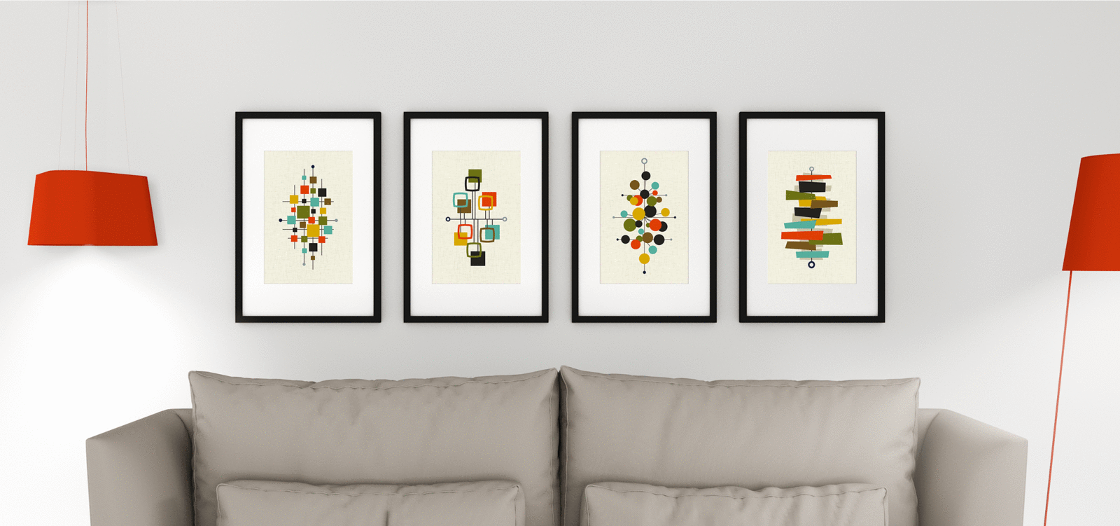 mid century interior Artworks