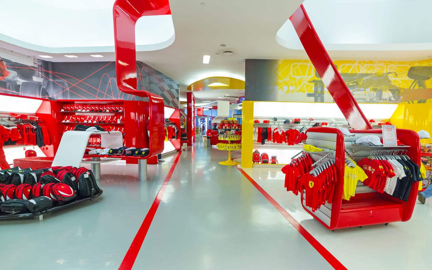 Ferrari world shopping area