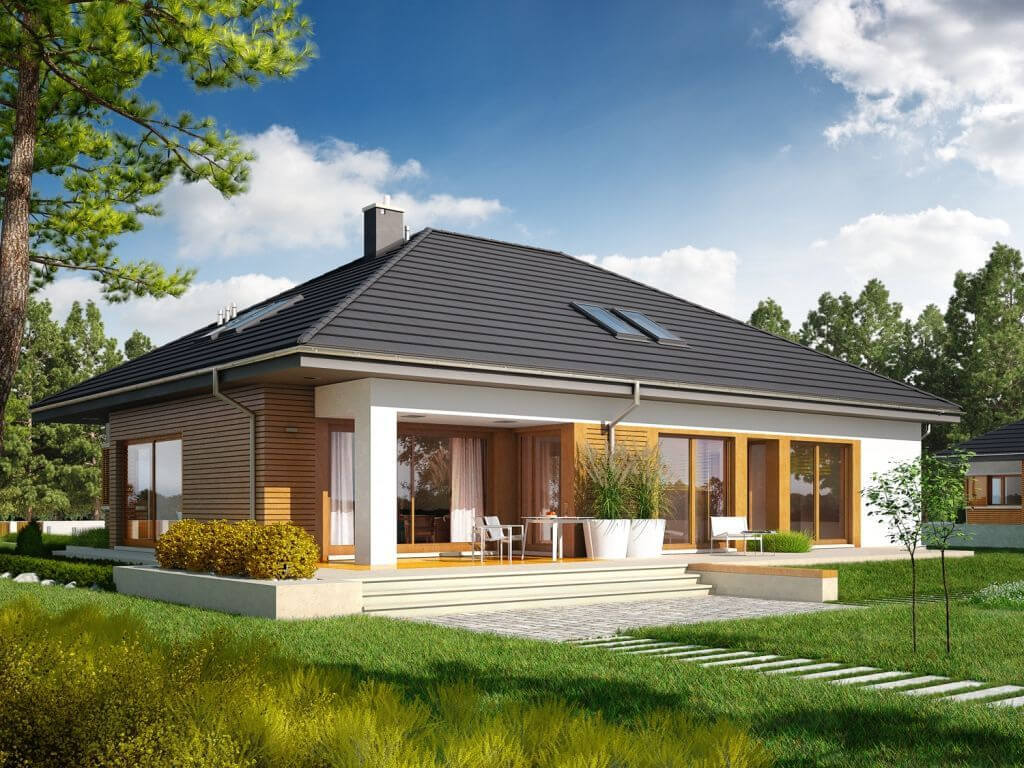 Simple Bungalow House Designs with patio