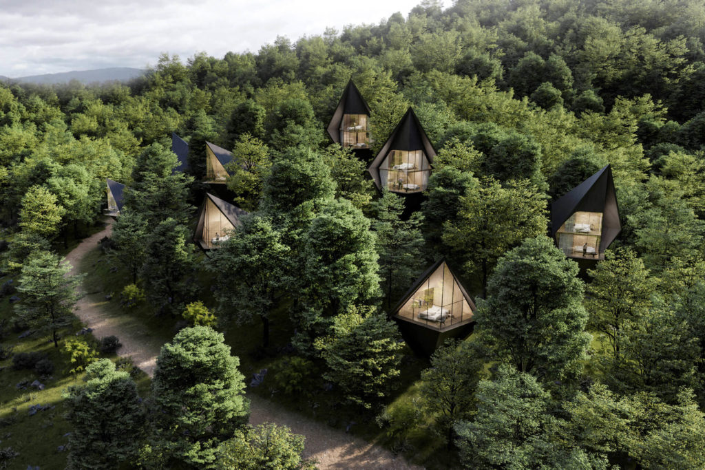 peter pichler tree houses Arial view