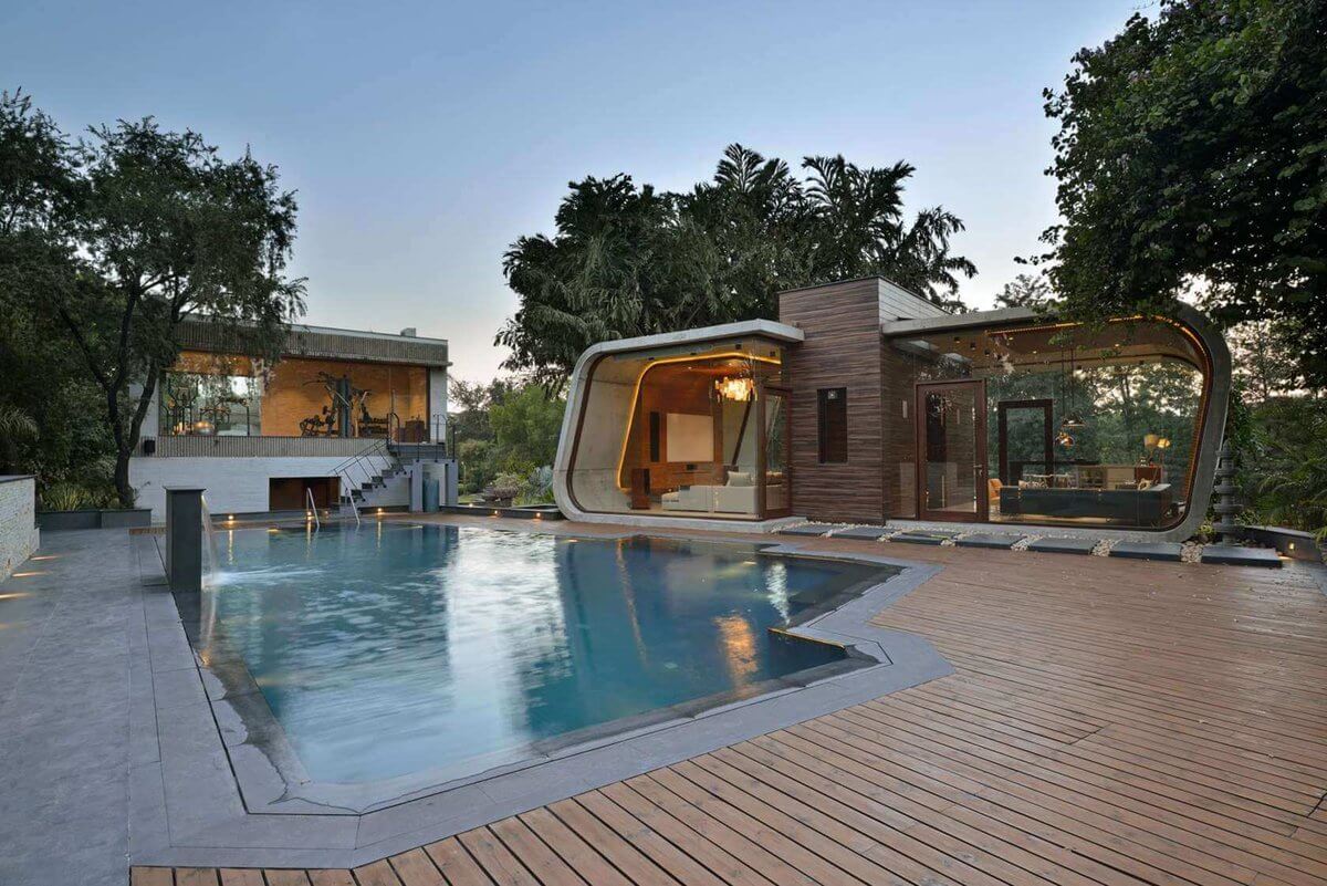 open air pool house
