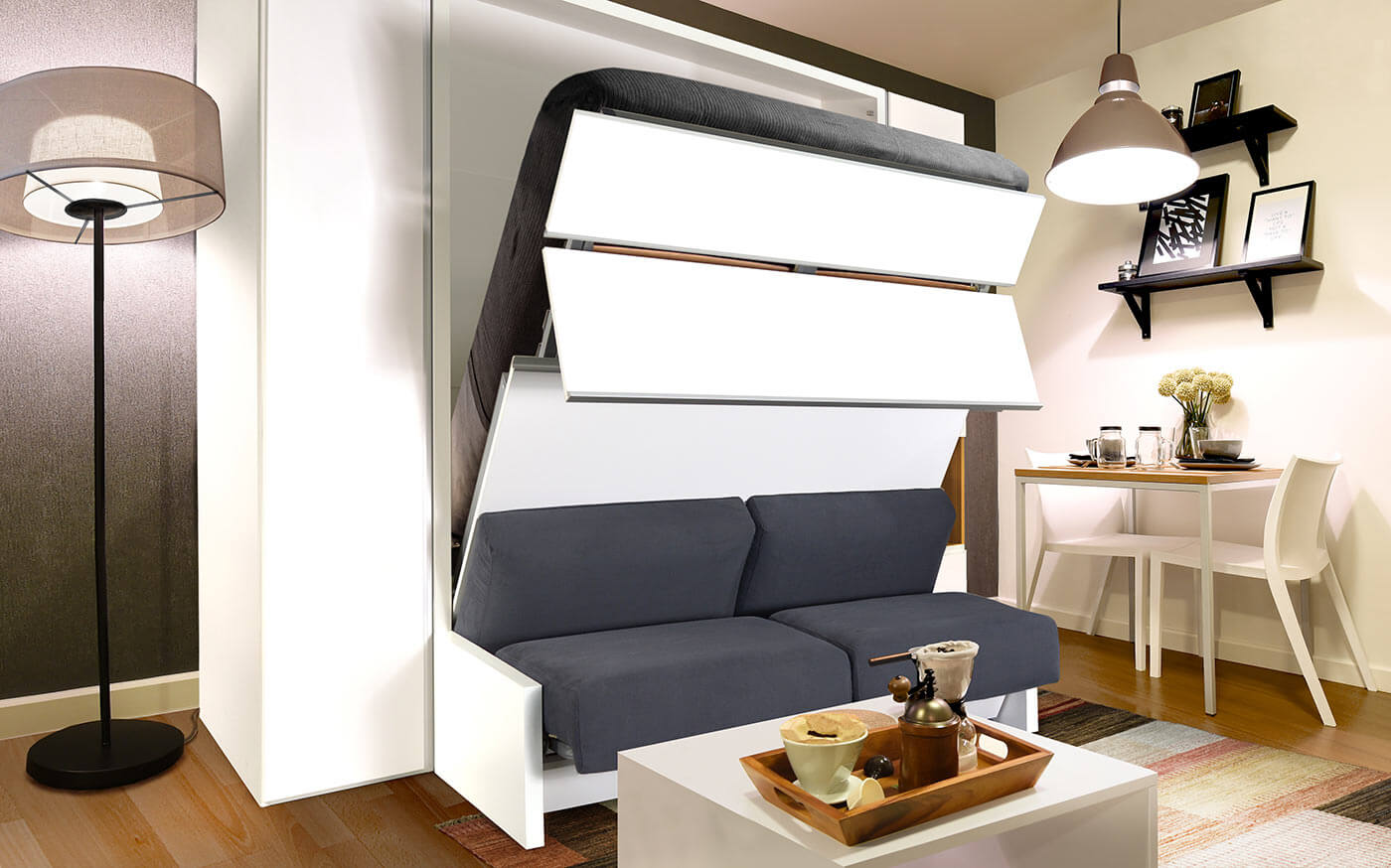 multi functional furniture in studio apartment
