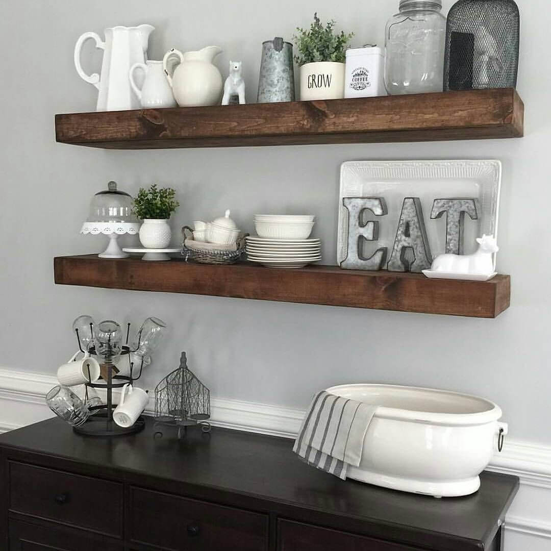 shelves in kitchen