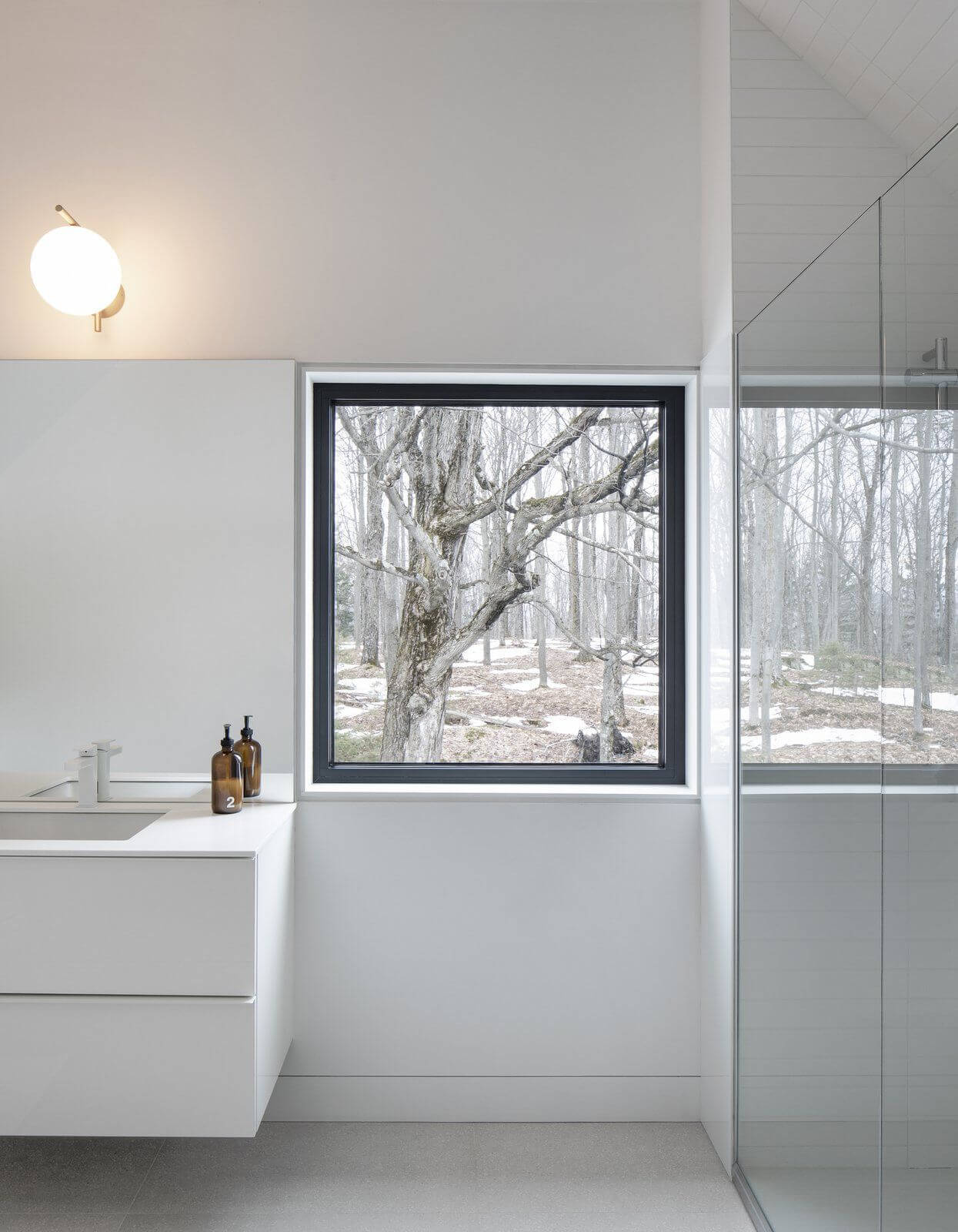 Knowlton Residence bathroom with a large window and a sink
