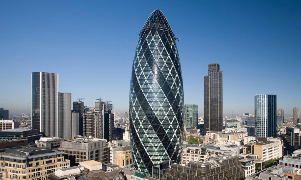 The Gherkin famous buildings in london