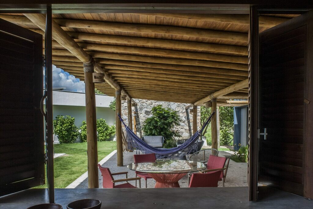 sitting area of Bamboo House, Brazil