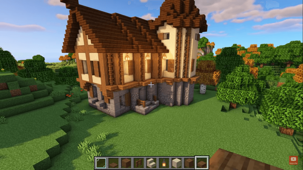 windows and shutters on minecraft house