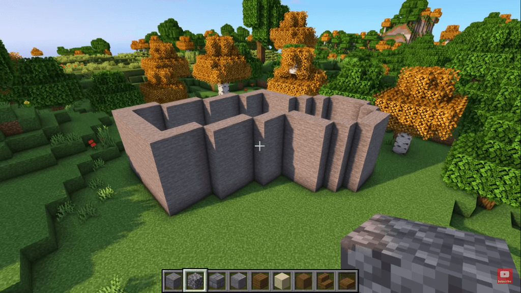 build the foundation for medieval minecraft house