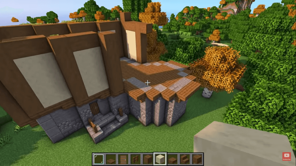 Construct The Walls & Tower minecraft medieval house