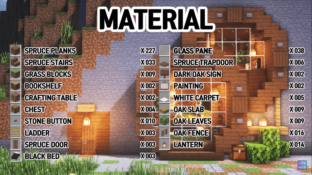 Materials For Minecraft Mountain House
