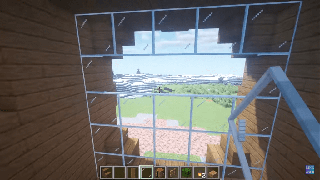 glass panes Window In Minecraft Mountain House
