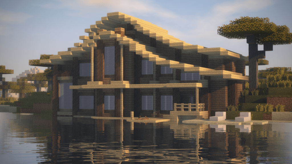 minecraft beach house tutorial