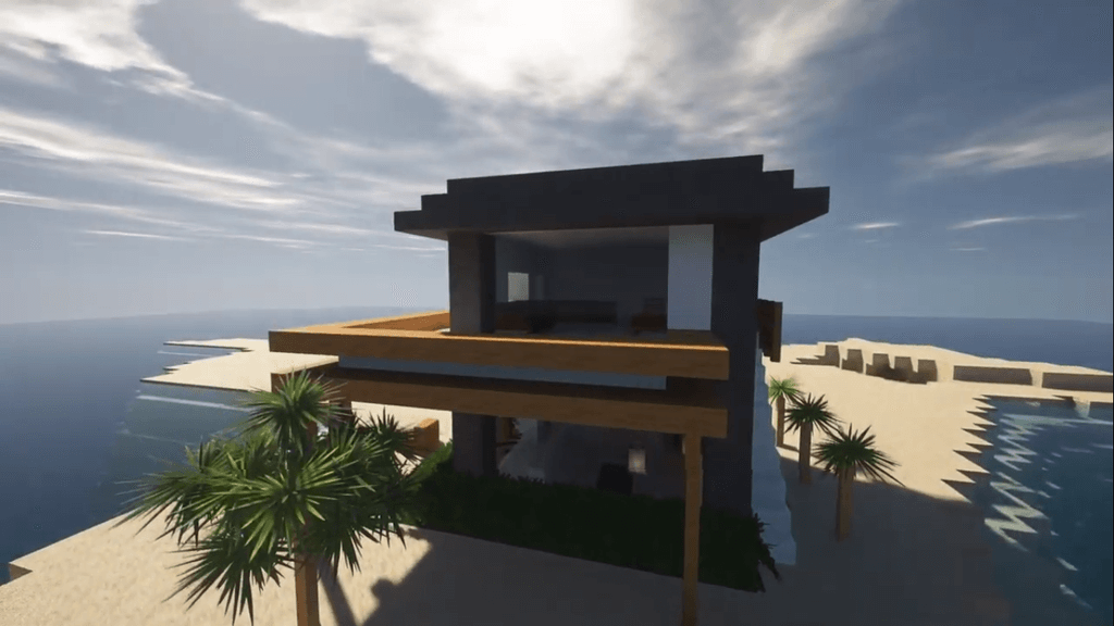 minecraft beach house tutorial