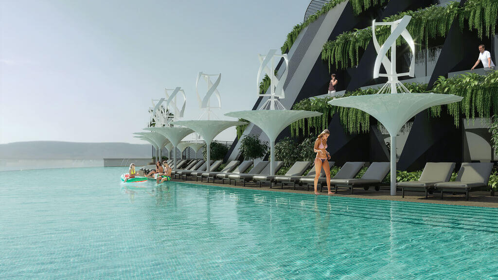 eco floating hotel swimming pool