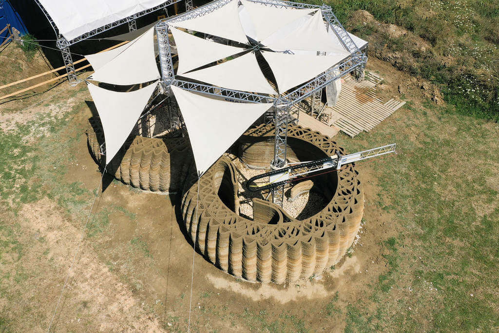 Top View of Clay 3D Printed House