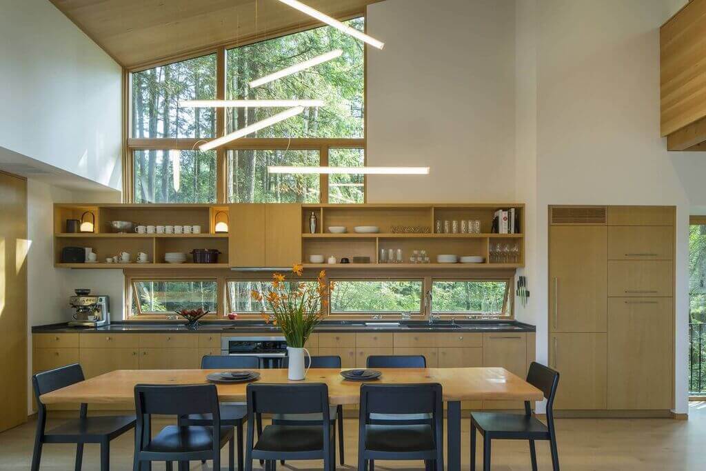 Little House Big Shed dining room with a table and chairs
