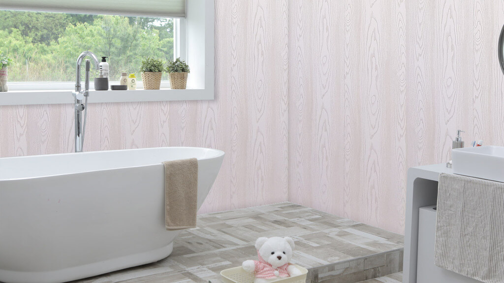 Wood Paneled Walls White Bathroom