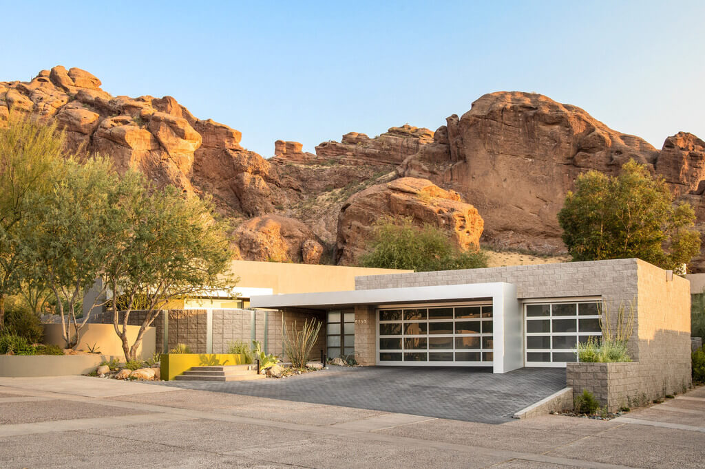 Echo Canyon Residence with a mountain in the background