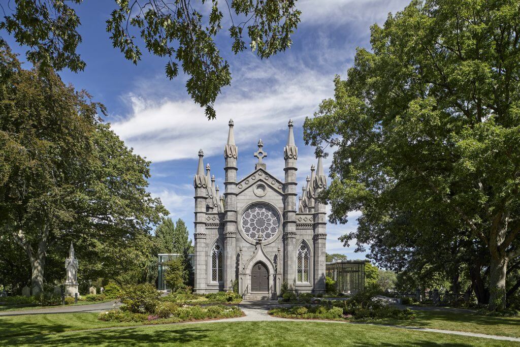 Mount Auburn Cemetery from front side