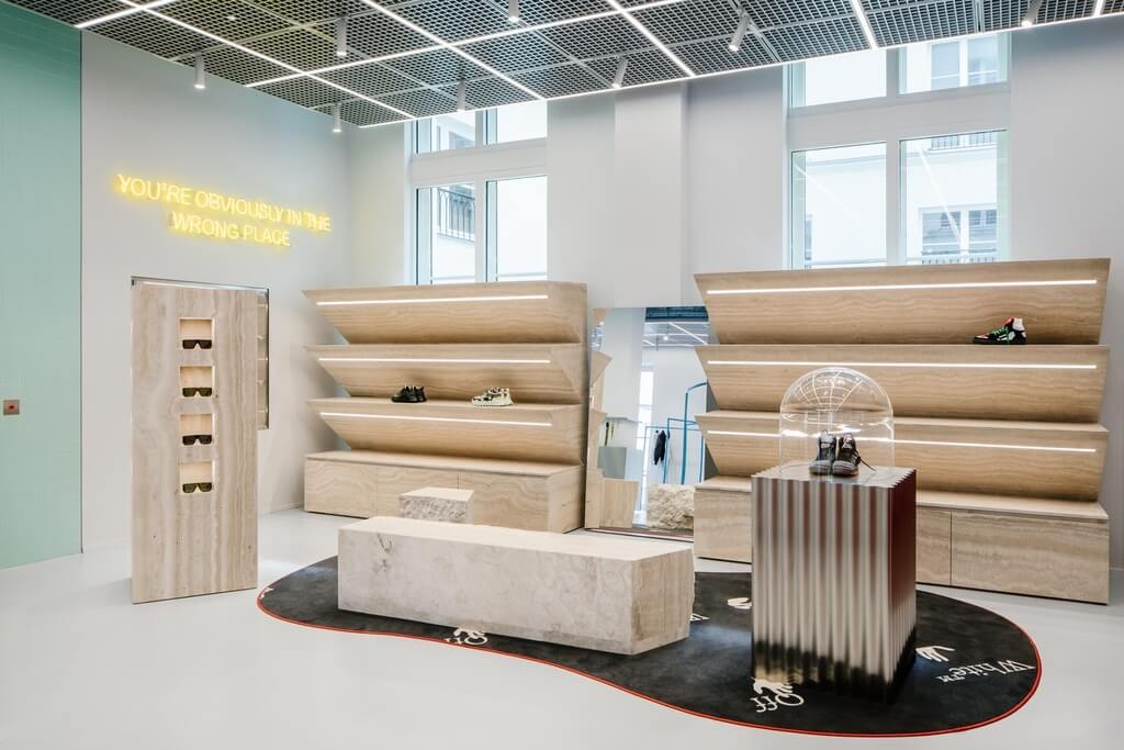 Off-White Flagship wooden furniture Store Paris