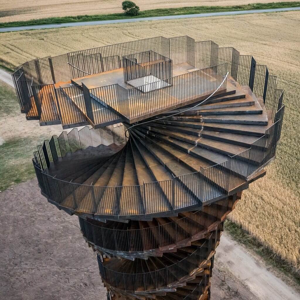 An aerial view of marsk tower by bjarke ingels group's