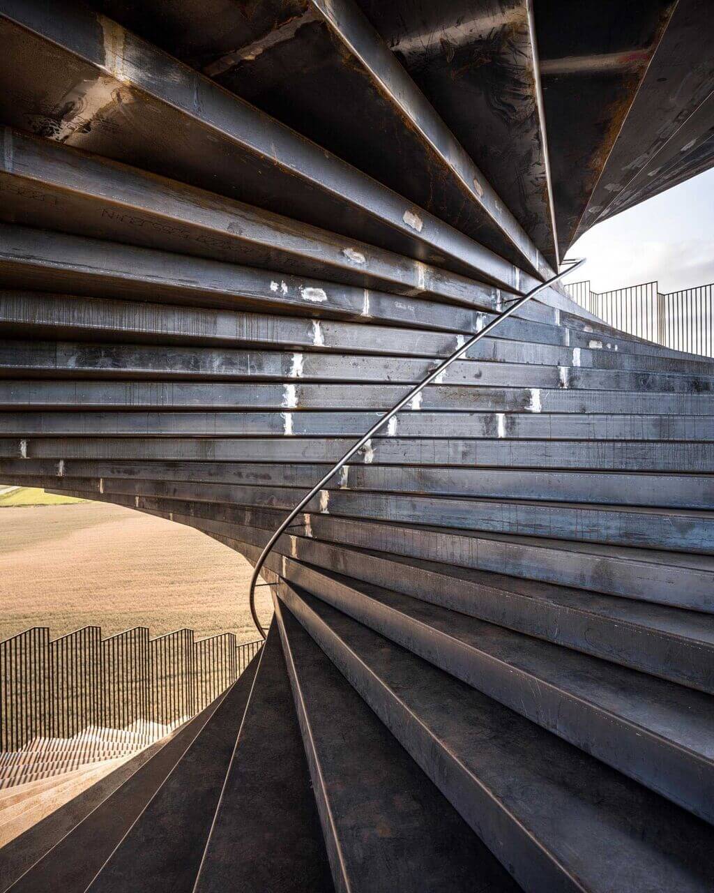 marsk tower metal staircase going up