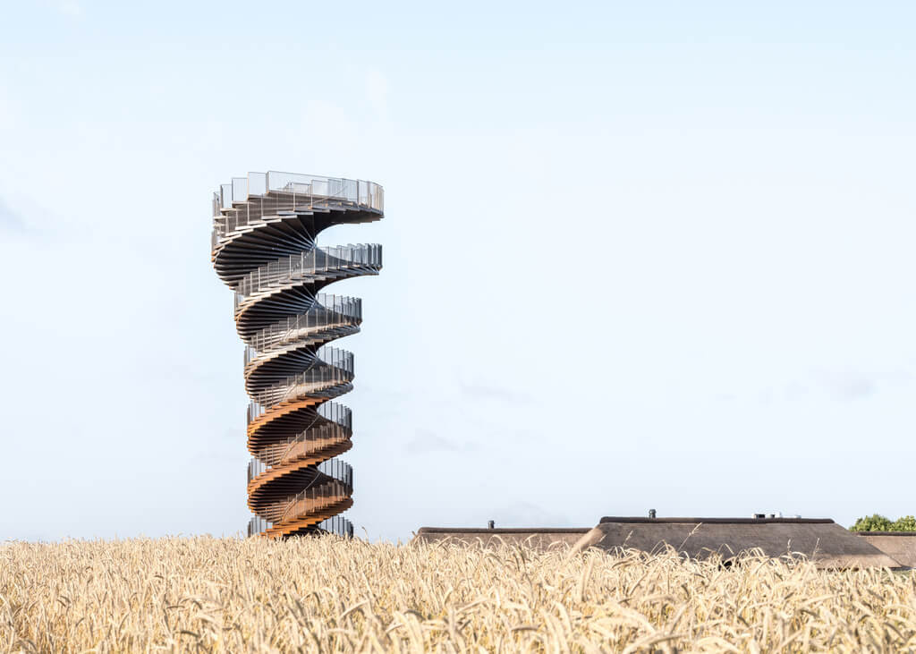 marsk tower in a field of wheat 