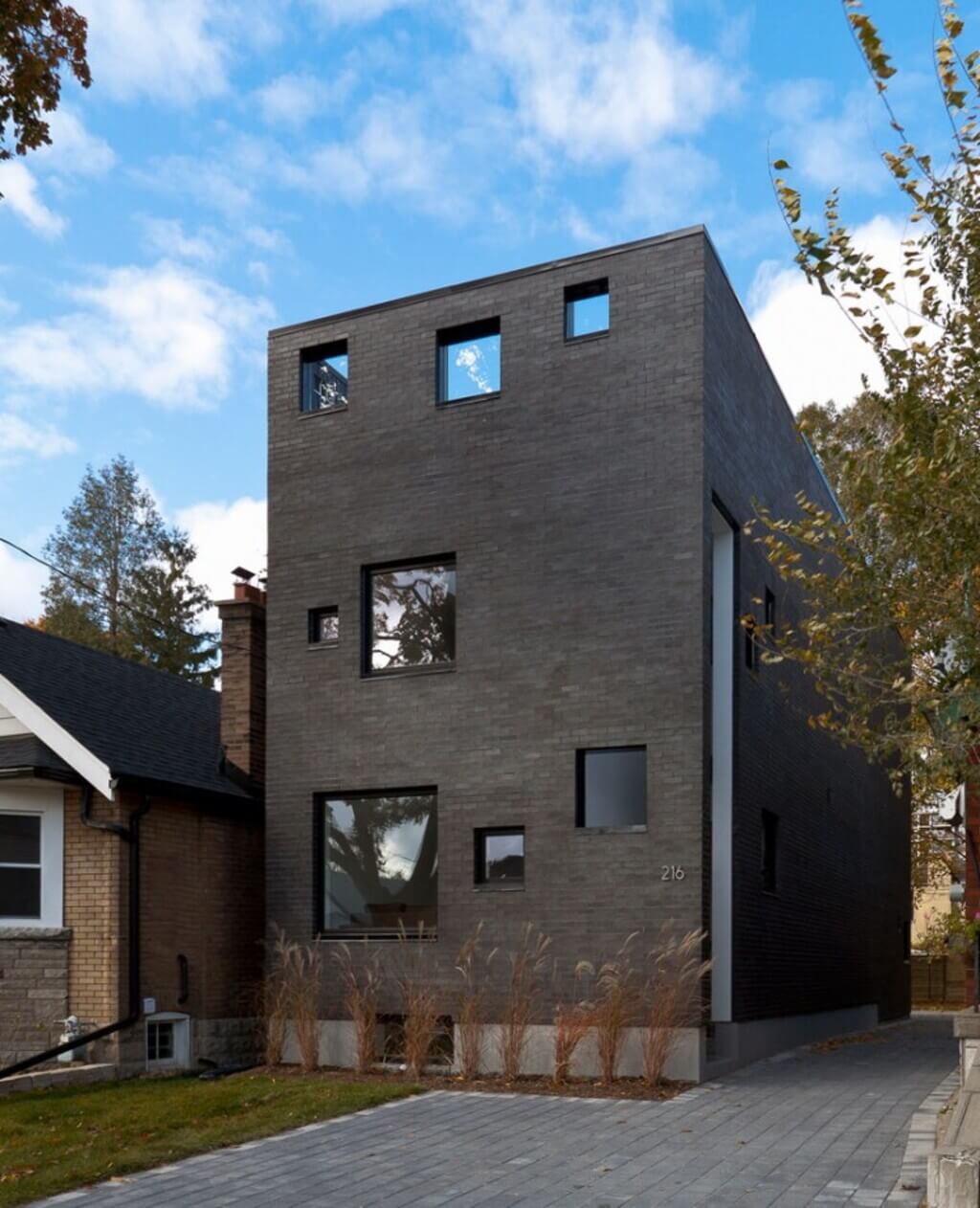 brick house painted black