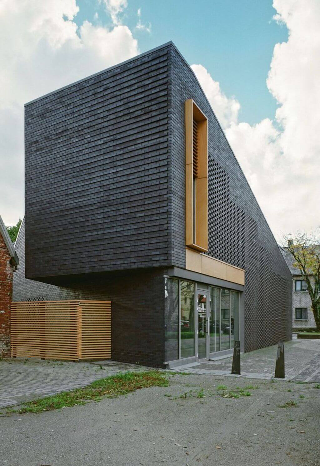brick house painted black