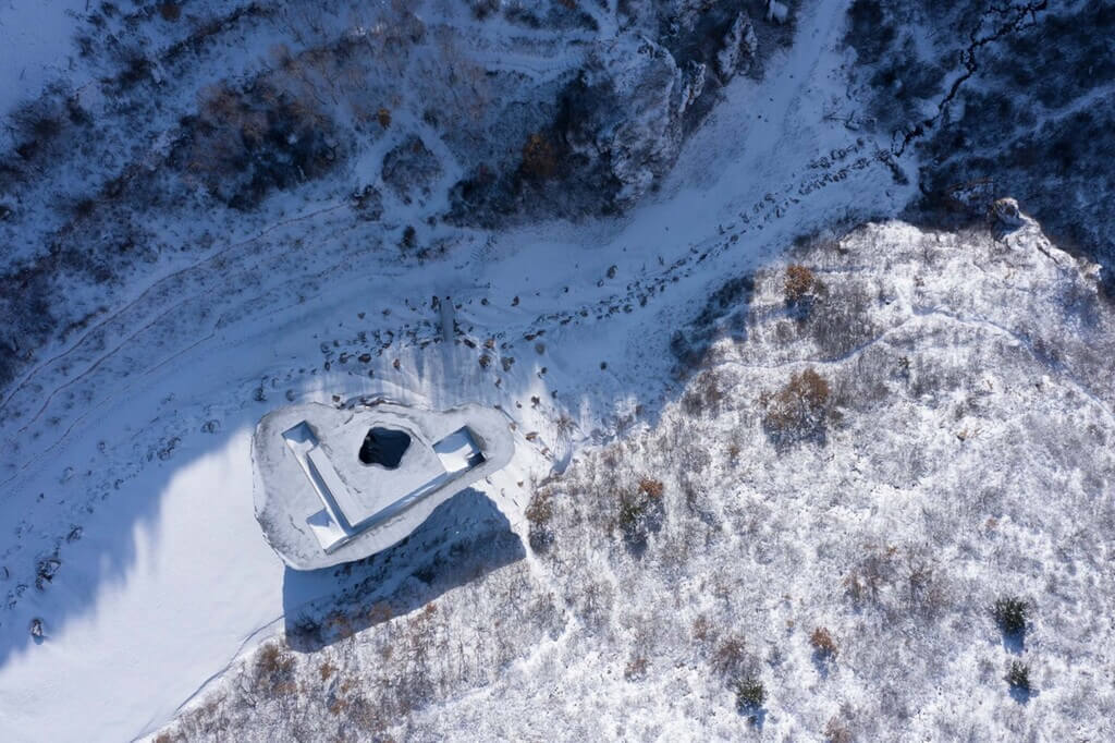 An aerial view of a Chapel of Sound Amphitheatre