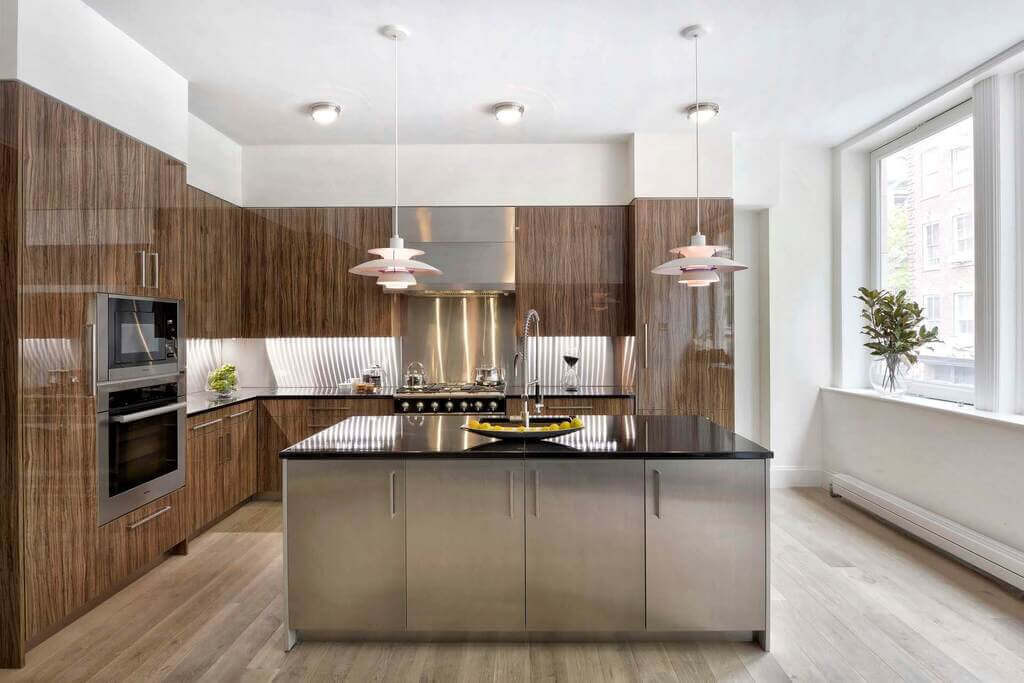 Oak with Soft-Closing Door European Modern Kitchen Cabinets