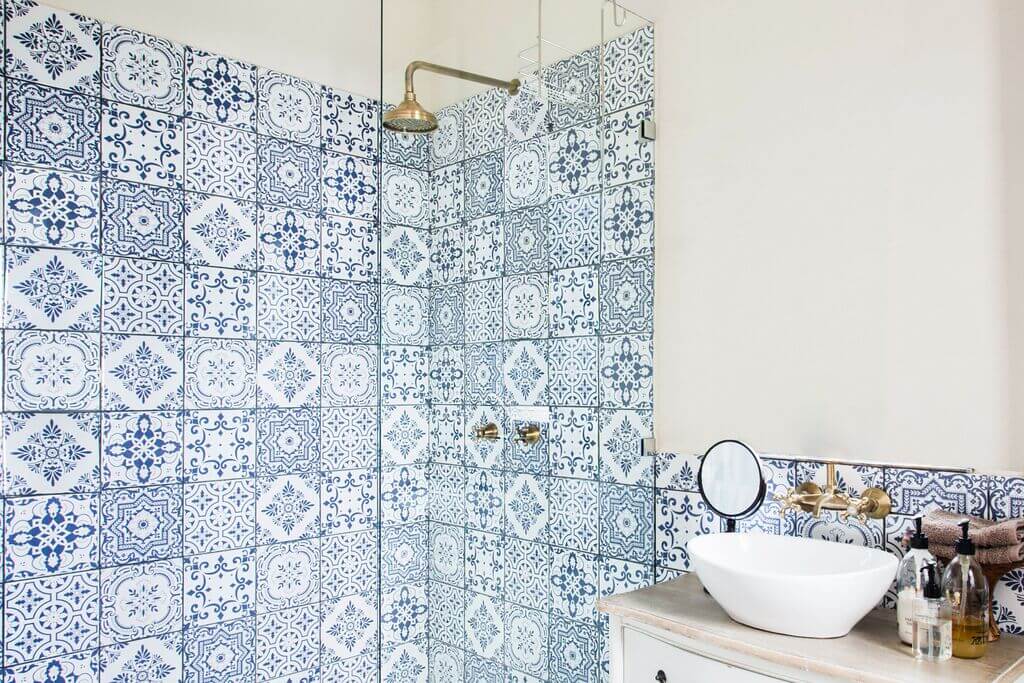 Graphic Tile Patterns for Shower Tiles