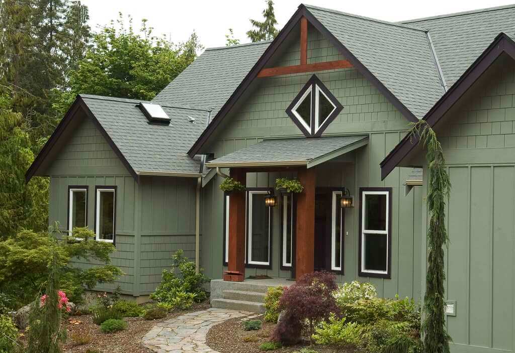 Sage Green Exteriors For a Contemporary House