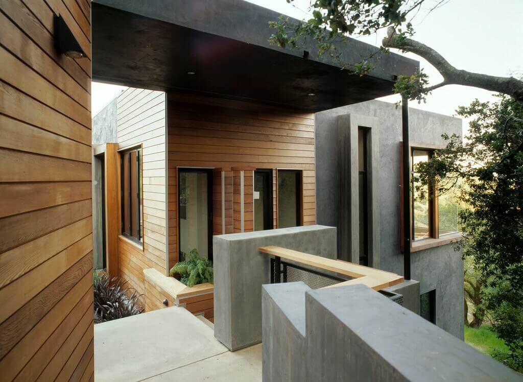 Cedar Wood with  stucco house