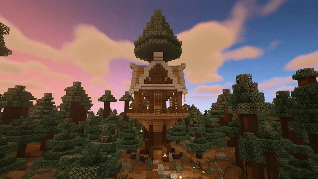 minecraft tree houses ideas