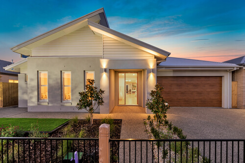 Single Floor House Design with Sloped Roofs