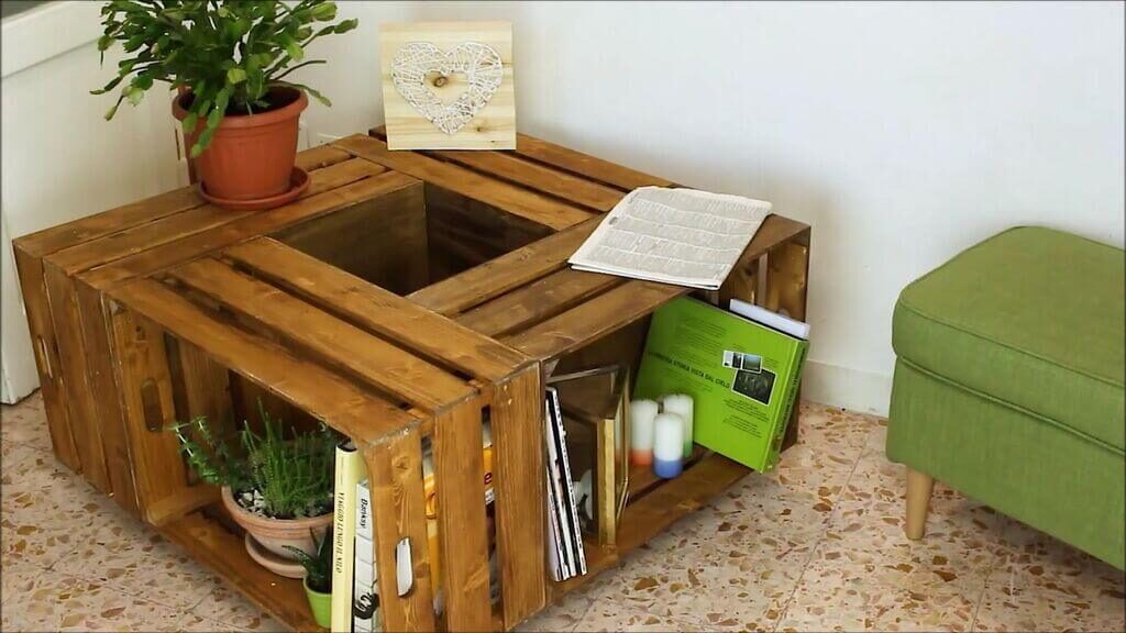 Moveable Outdoor Coffee Table with Storage Boxes