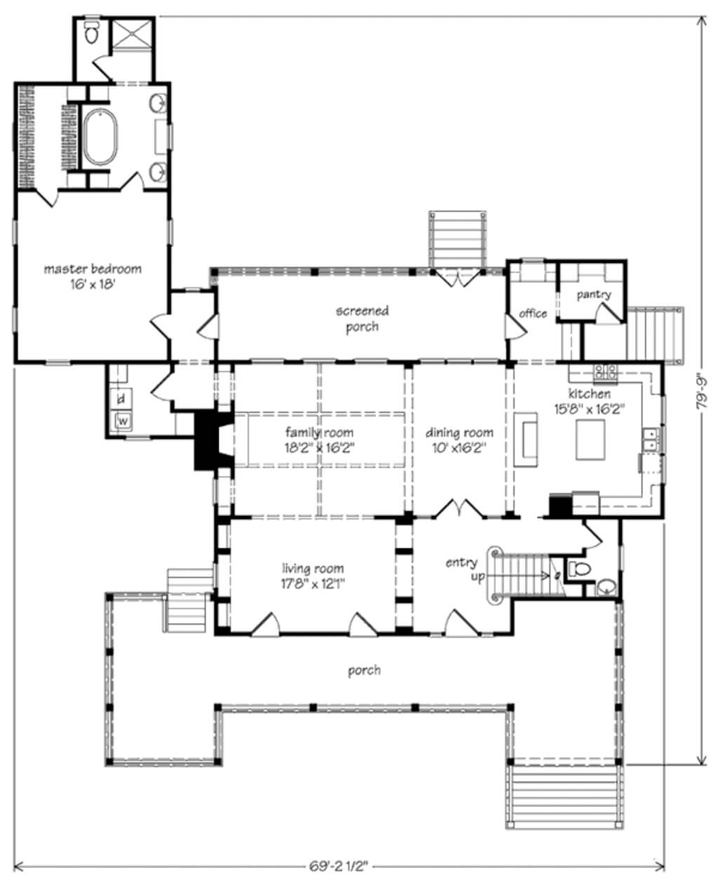 Double Layered house plans with wrap around porch 