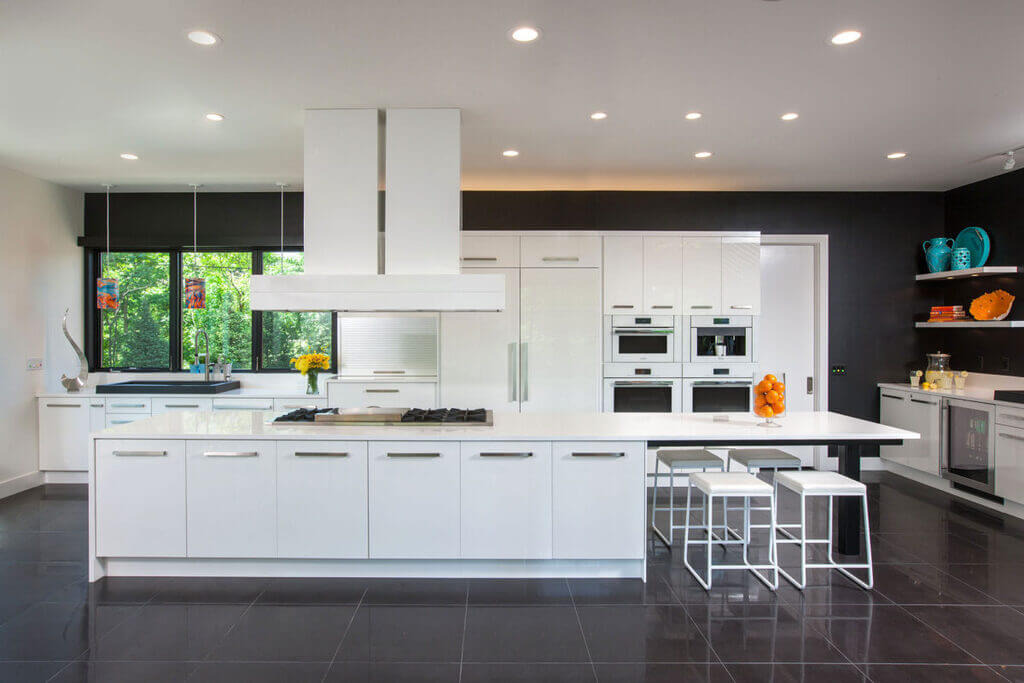 Attractive and Lighting White Cabinet Kitchen
