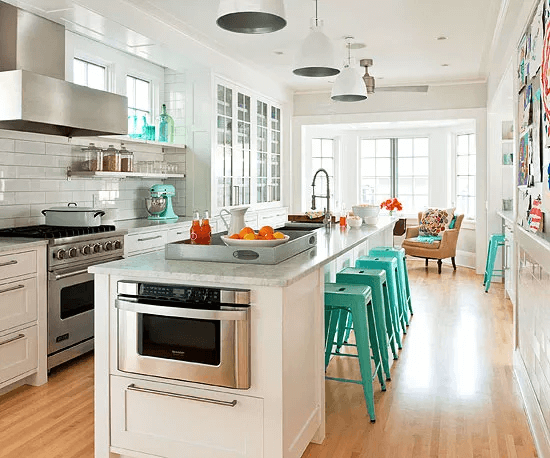 Natural Lights with White Kitchen Cabinets