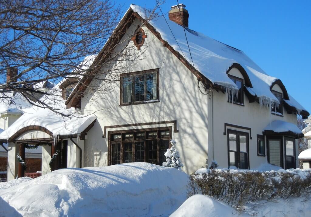 Storybook House covered in snow
