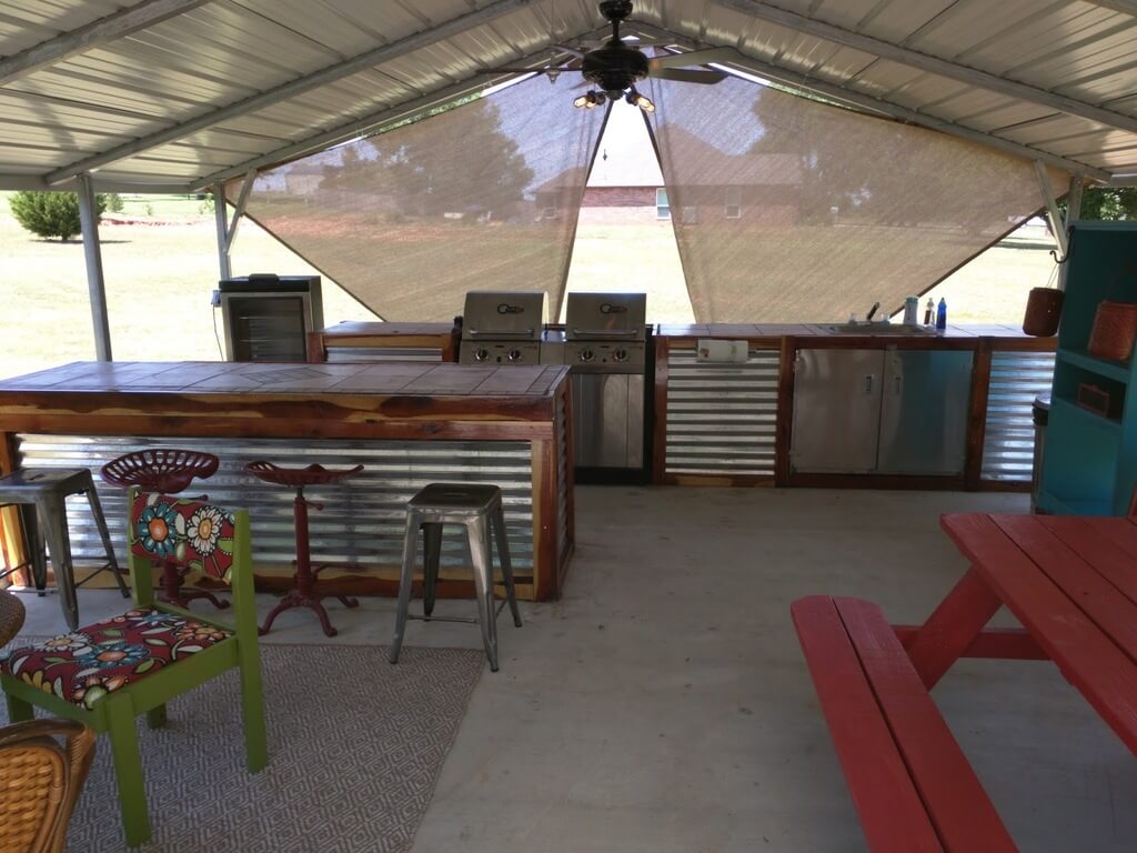 Carport Grilling With Sitting Arrangements