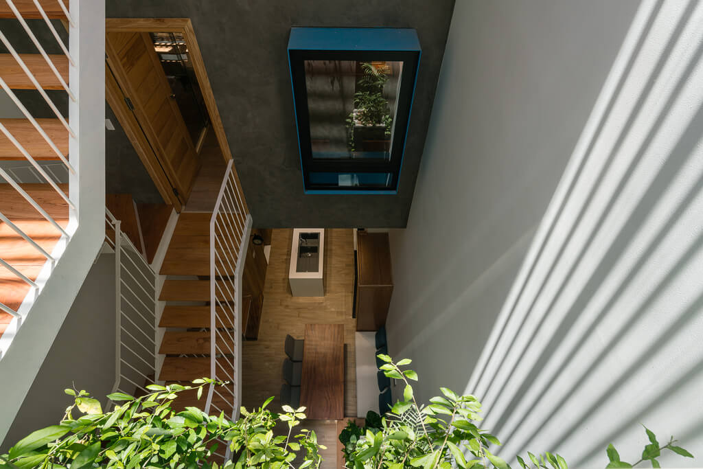 An overhead view of H House G+ Architects