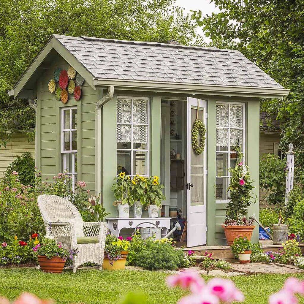 Outdoor Landscaping of Shed Building 