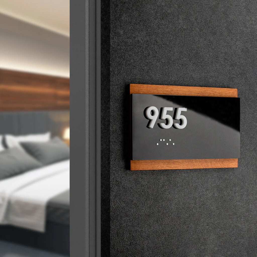 Buro design for apartment door numbers 