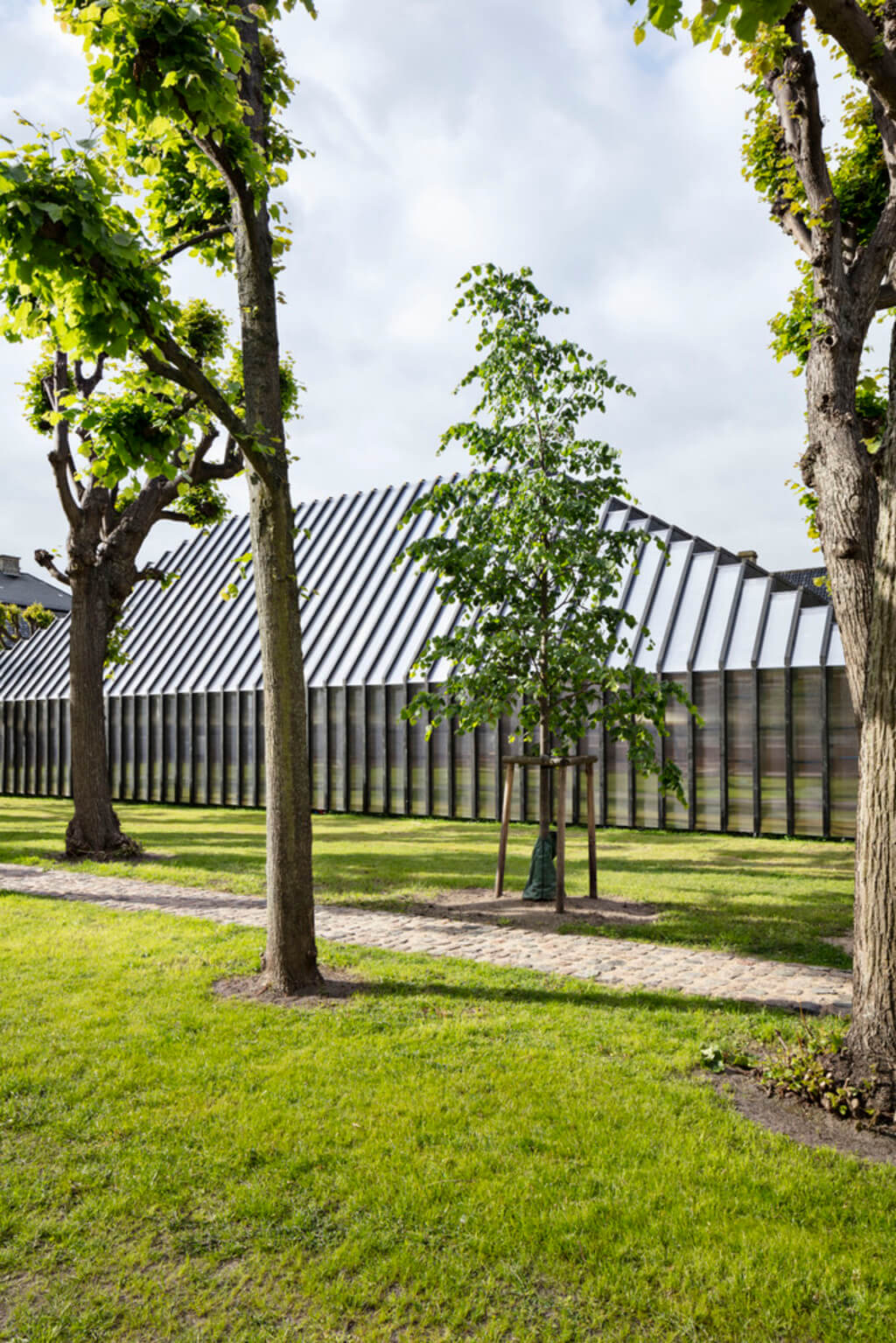 Fritz Hansen Pavilion with trees