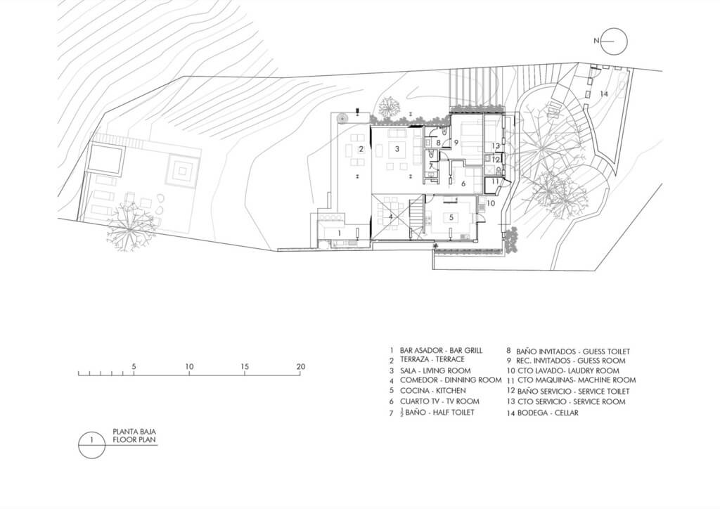 drawing and plan of Casa A Método