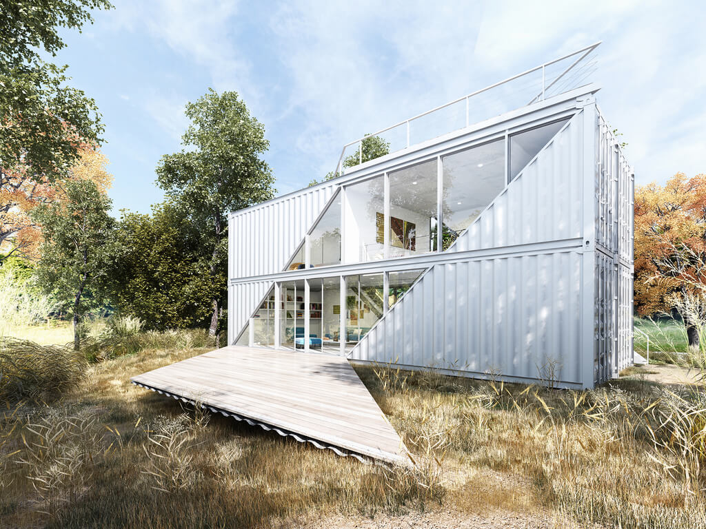 An Admirably Simple Shipping Container Home