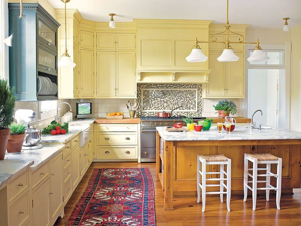 Yellow Cabinet for Small Kitchens 