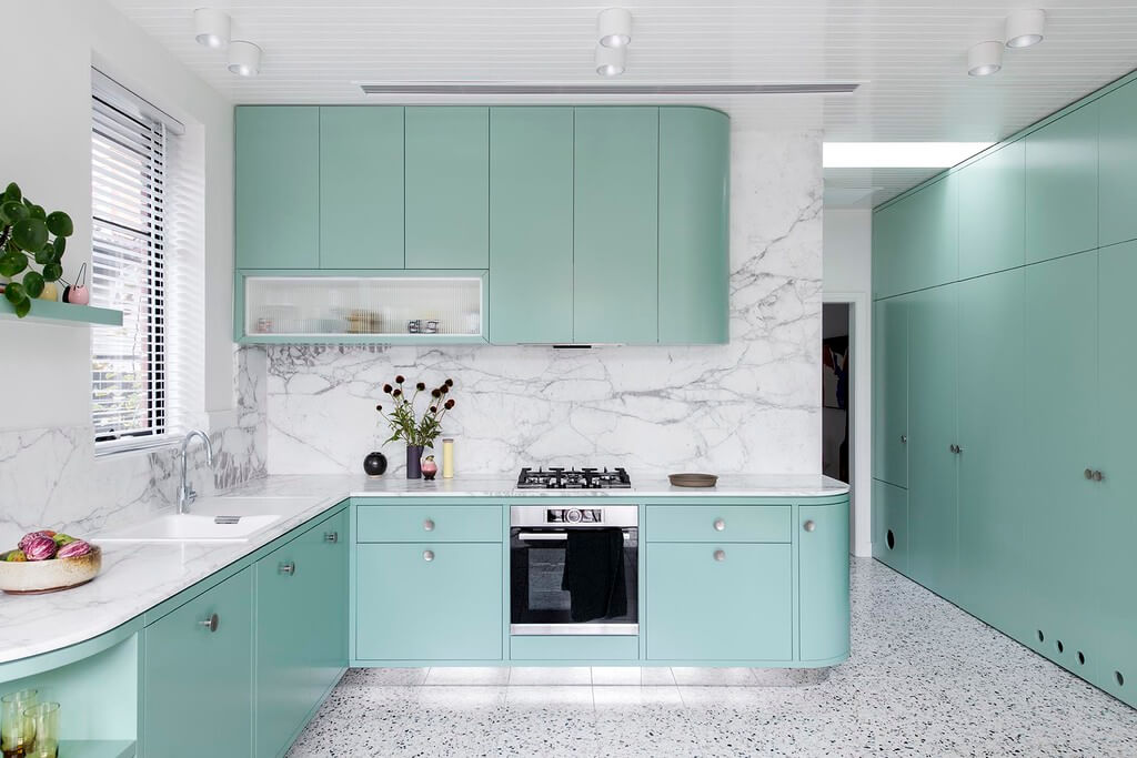 Mint Green Cabinet for Small Kitchens 